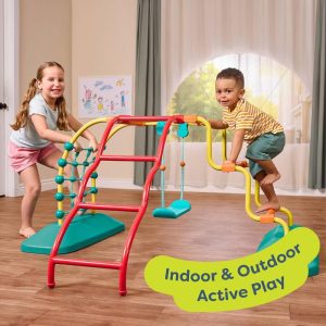 WonderGym Climbing Set - Indoor/Outdoor Jungle Gym with Standing Swing