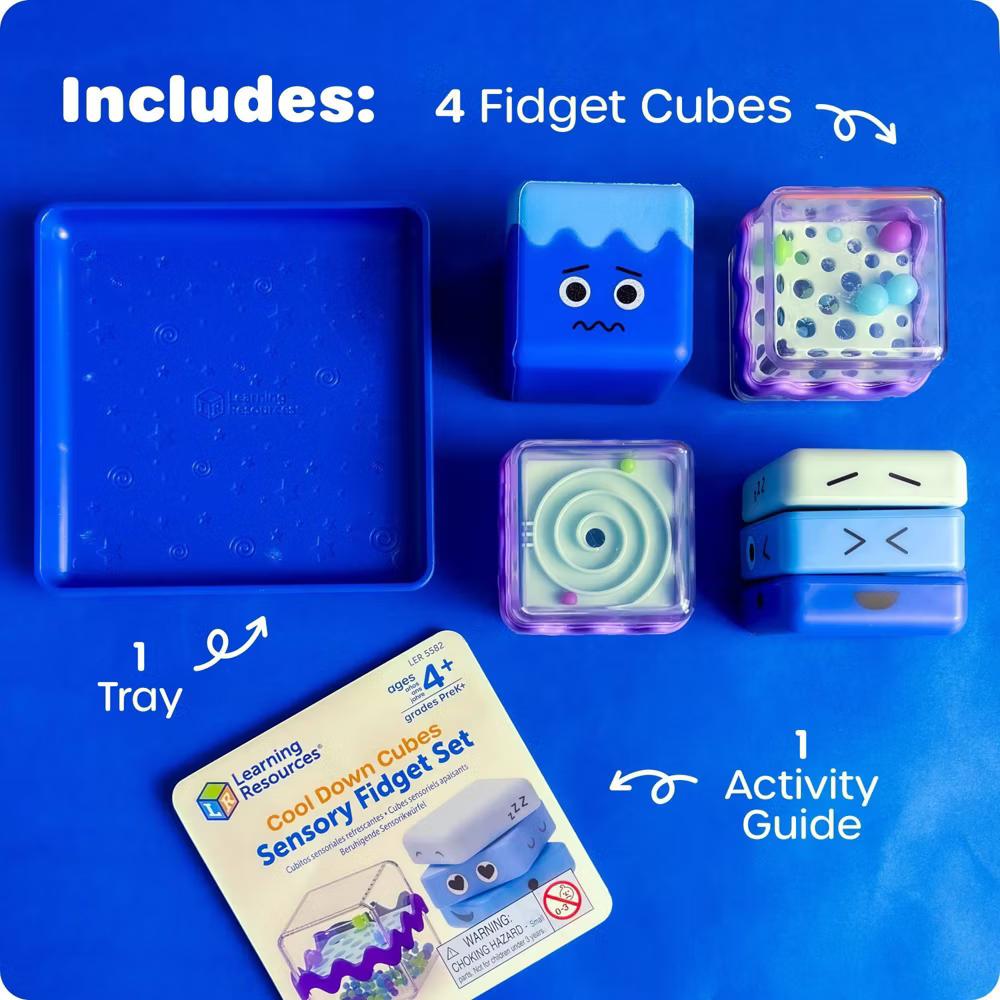 Cool Down Cubes Sensory Fidget Set,5 Pieces, Ages 4+, Fidgets for Kids, Sensory Toys - Image 3