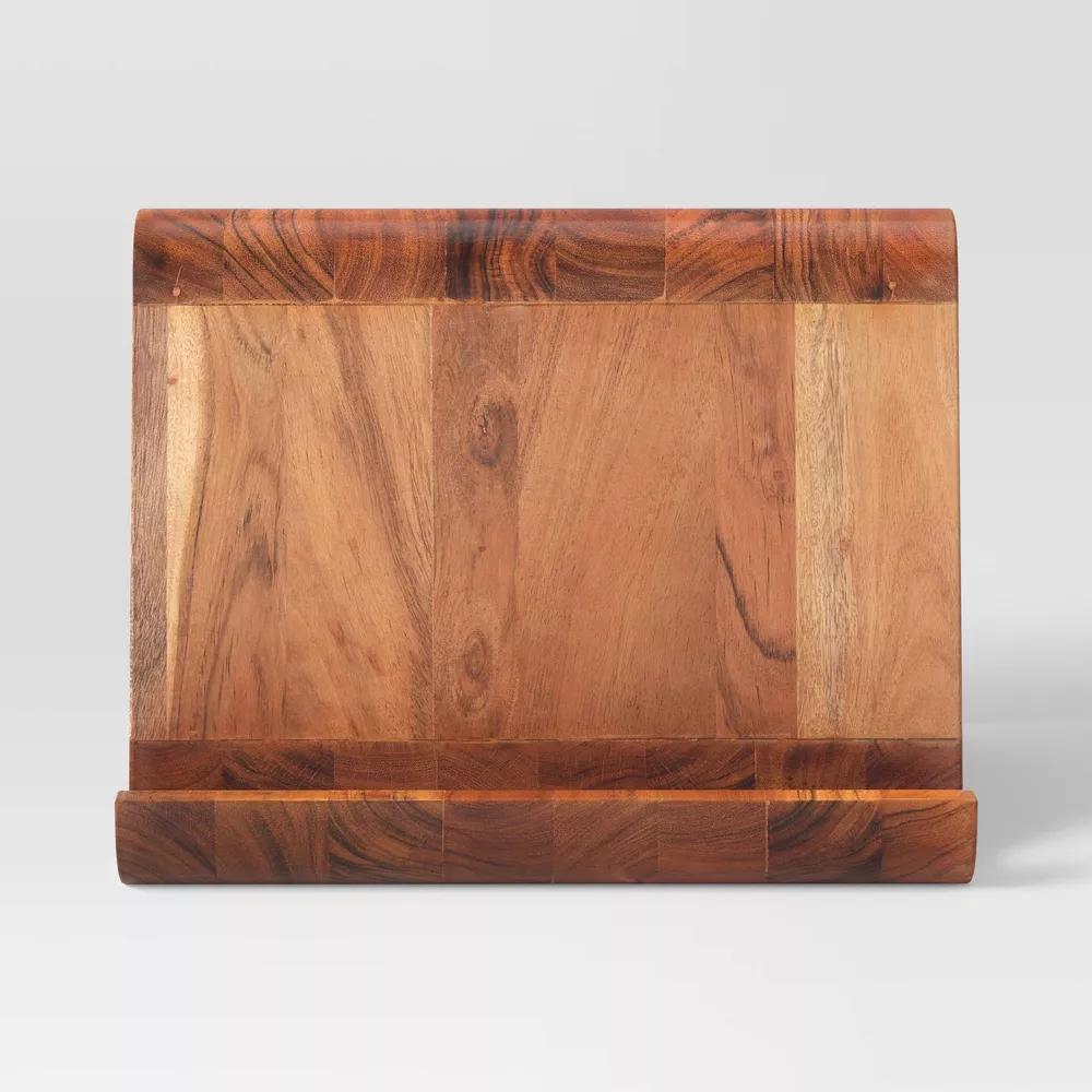 Tablet and Book Stand Natural Wood
