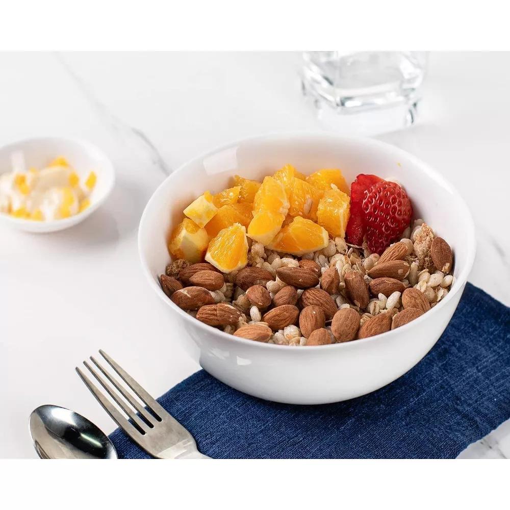 Etokfoks 6 Piece 22oz White Ceramic Soup Bowls 6in Stackable Dishwasher Microwave Safe for Cereal Salad Pasta Oatmeal Kitchen - Image 3
