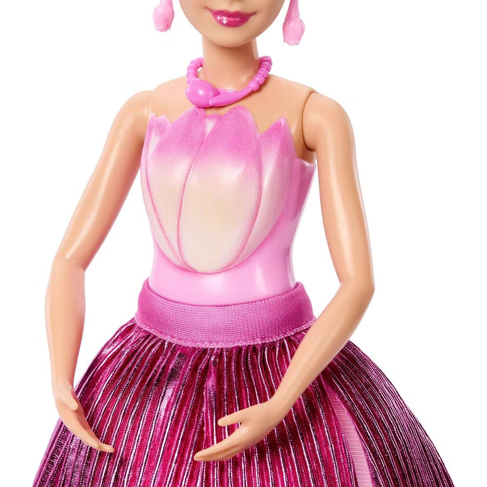 Petal Pop Scented Fashion Doll with Pink Tulip Dress, Reveal Accessories like Bunny & More - Image 5