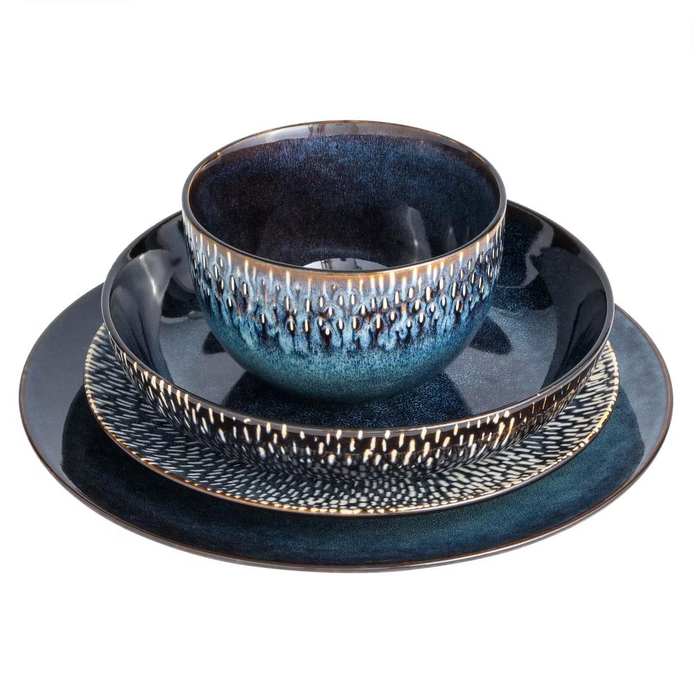 Matisse 16-Piece Reactive Stoneware Double Bowl Dinnerware Set - Image 5