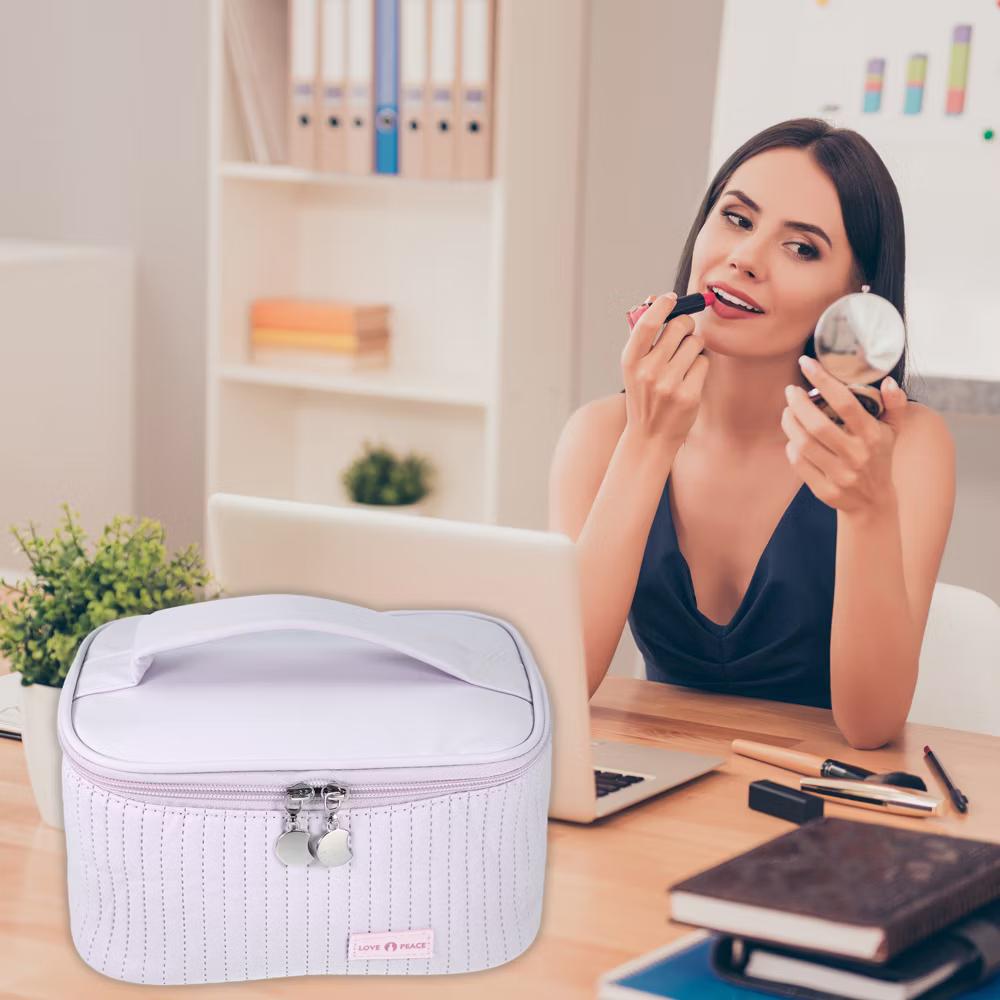 Polyurethane Faux Leather Large Makeup Bag Brush Organizer for Women 1 Pc - Image 32