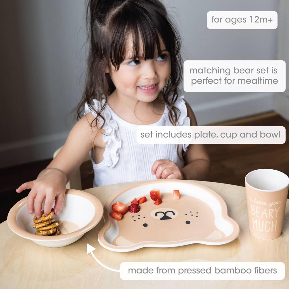 Pearhead 3pc Bamboo Feeding Set - Bear - Image 3