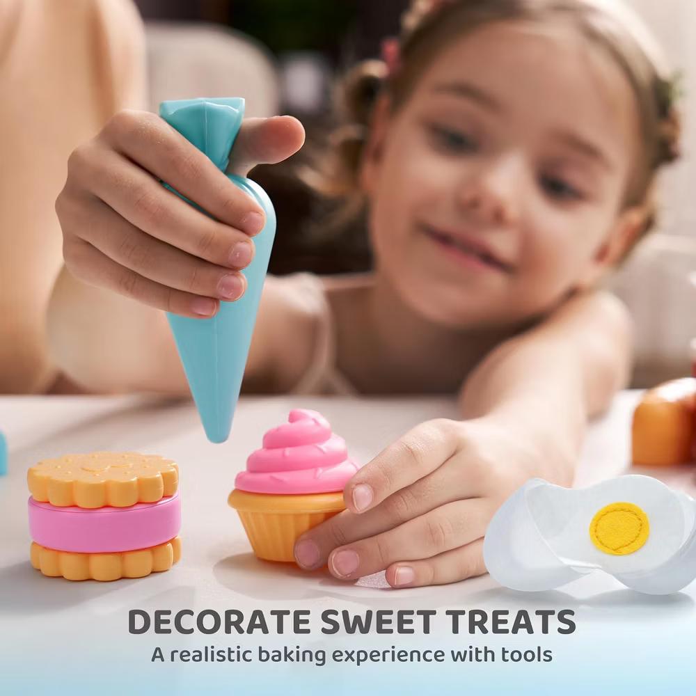 16Pcs Whisk n' Bake Bakery Mixer Playset, Pretend Play Kitchen Toys for Girls Boys, Easter Birthday Gift for Kids 3 4 5 6 Years Old - Image 8