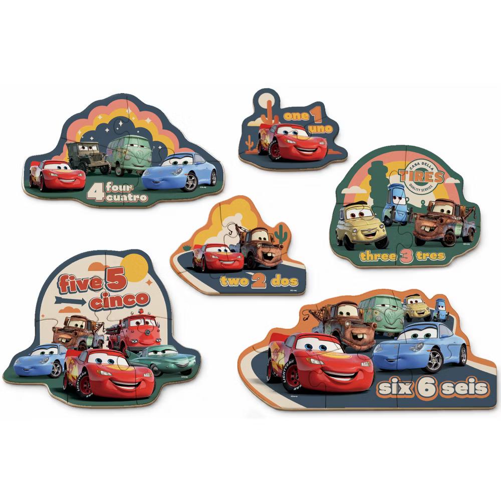 Educational Puzzles - 6-Pack Mini Shaped Wood Jigsaw Puzzles, Cars - Image 2