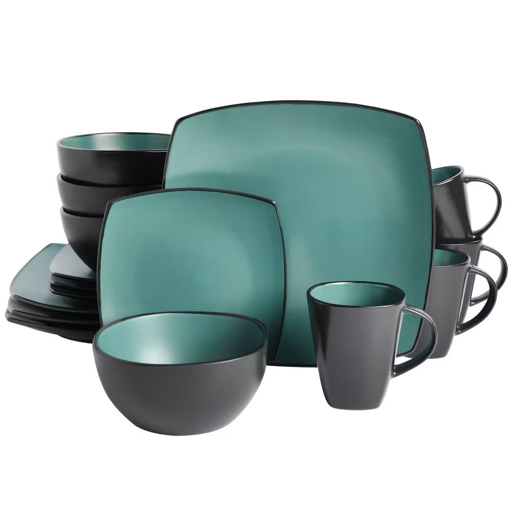 Soho Lounge Square 16-Piece Stoneware Dinnerware Set - Image 14
