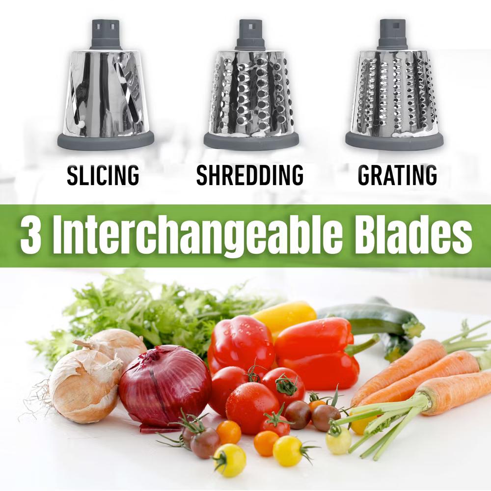 NutriSlicer Vegetable Slicer Cheese Grater Potato Slicer Salad Chopper with Suction Base - Image 12