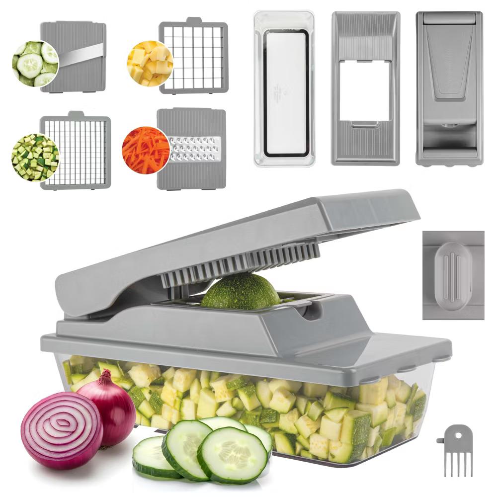 As Seen On TV NutriSlicer XL 7 Piece Vegetable Mandoline Slicer Chopper Dicer with Container & Blades - Image 14