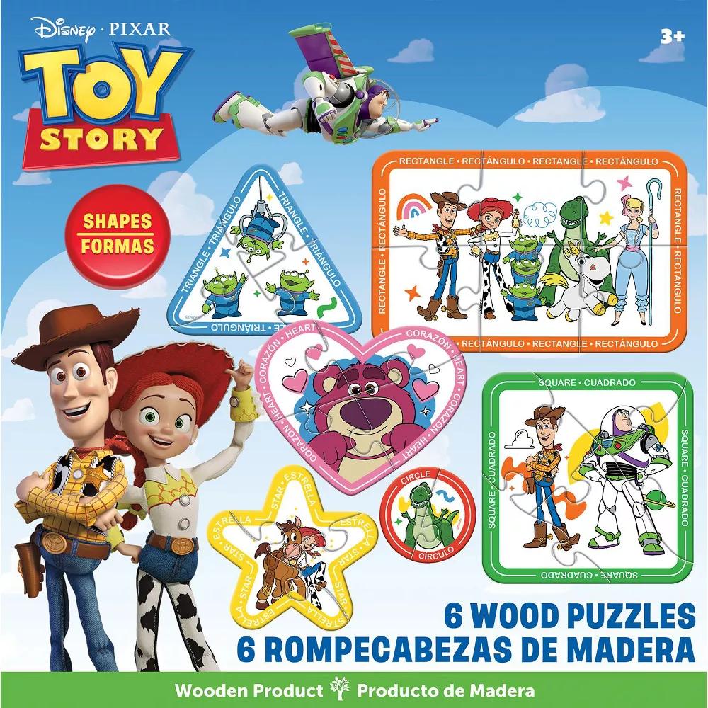 Educational Puzzles - 6-Pack Mini Shaped Wood Jigsaw Puzzles, Toy Story