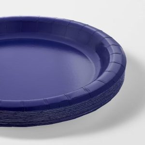 20ct 8.75" Dinner Paper Plates Navy Blue