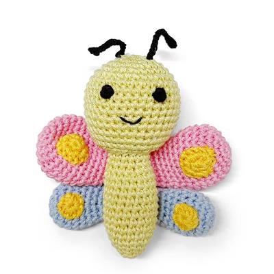 Dogo Pet Fashions Crochet Squeaker Toy - Butterfly - Image 2