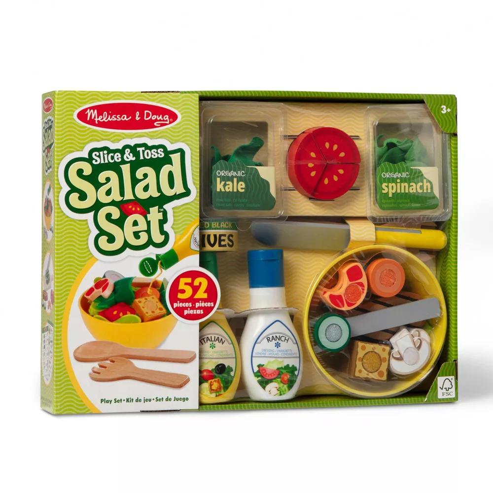 Slice and Toss Salad Play Food Set - 52pc Wooden and Felt - Image 7