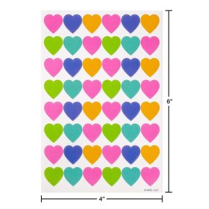 Colorful Neon Hearts and Sweet Treats Stickers 272ct - 4 Sheets