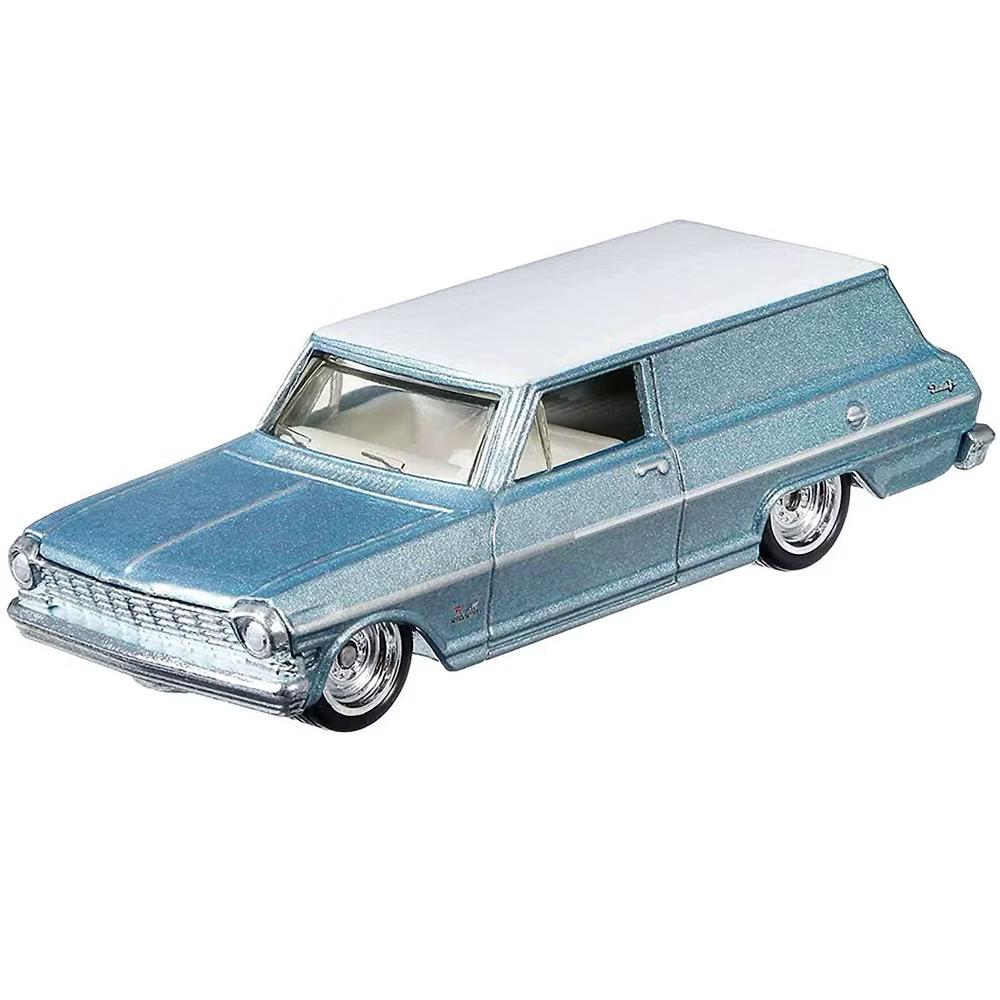 1964 Chevrolet Nova Panel Light Blue Metallic with White Top "Fast Wagons" Series Diecast Model Car - Image 3