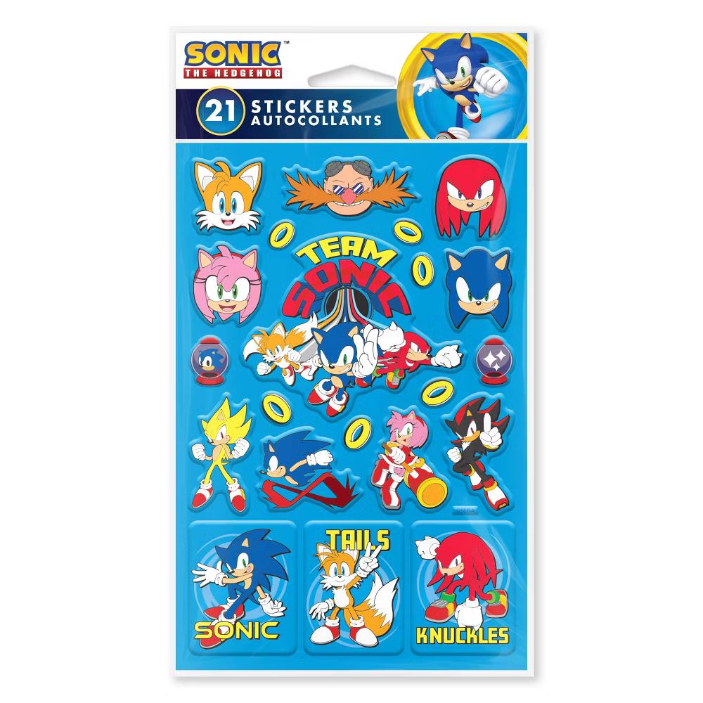 3D SEGA Sonic the Hedgehog Puffy Stickers Kids 21ct - 1 Sheet - Image 3