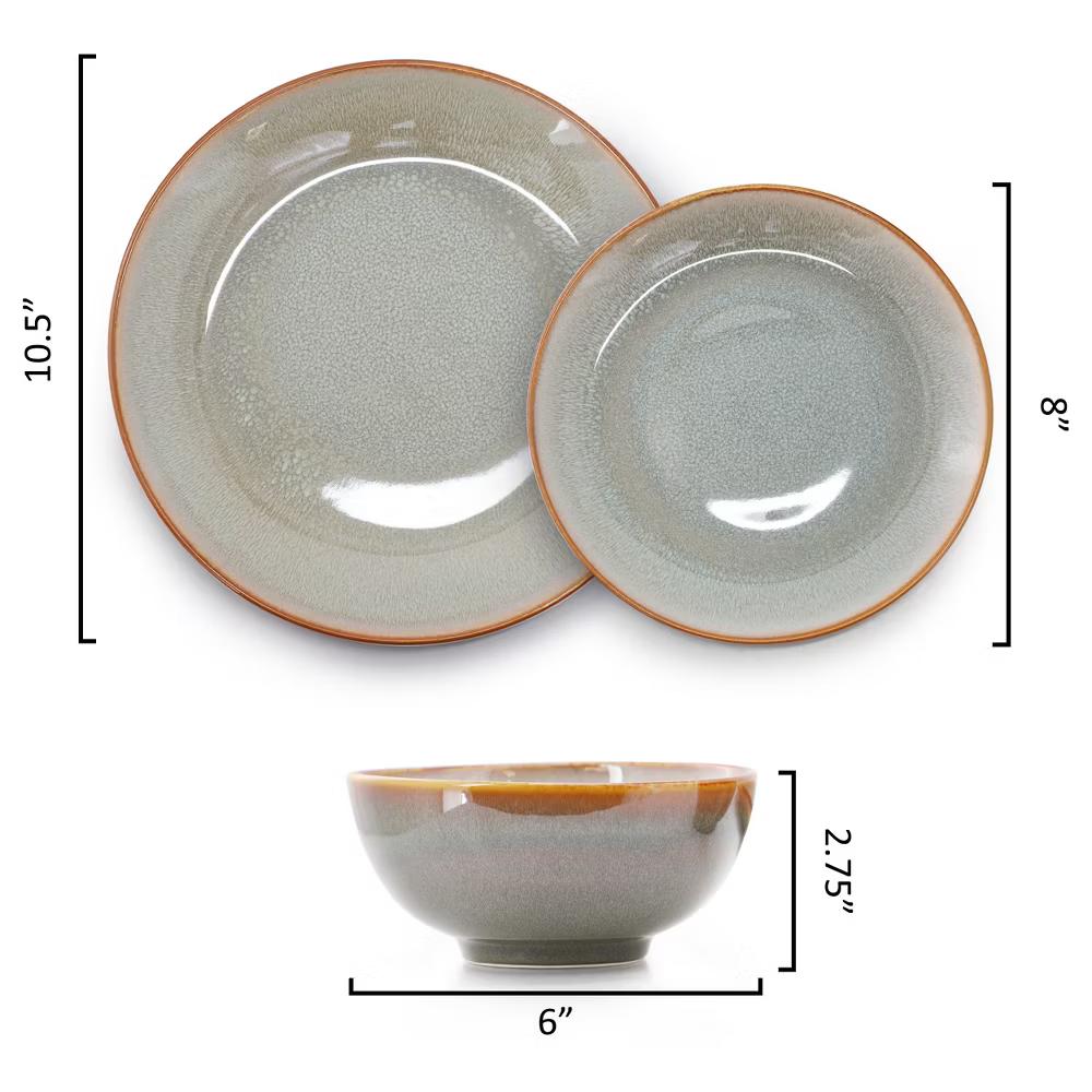 Wilma 18 Piece Round Stoneware Dinnerware Set in Light Blue - Image 8