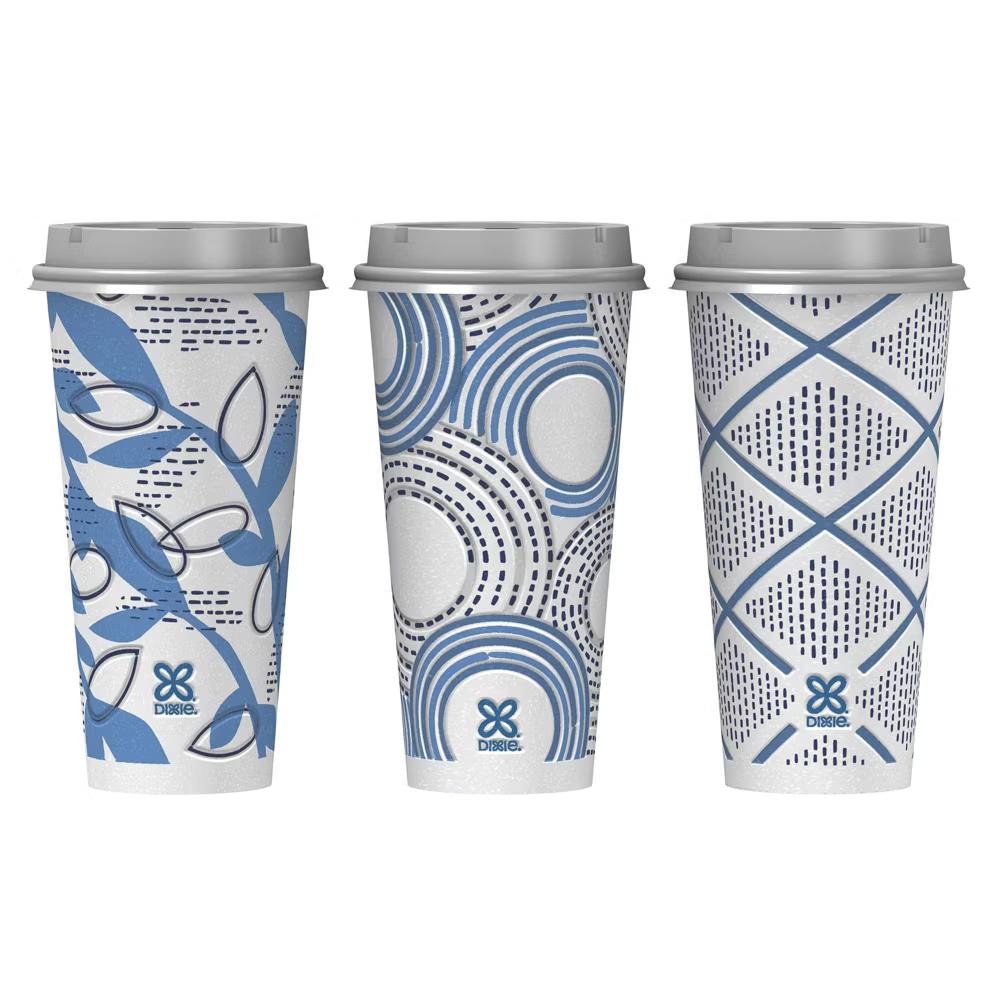 To Go Disposable Hot Cups & Lids - 20ct/20oz: Insulated paper, assorted pattern - Image 9