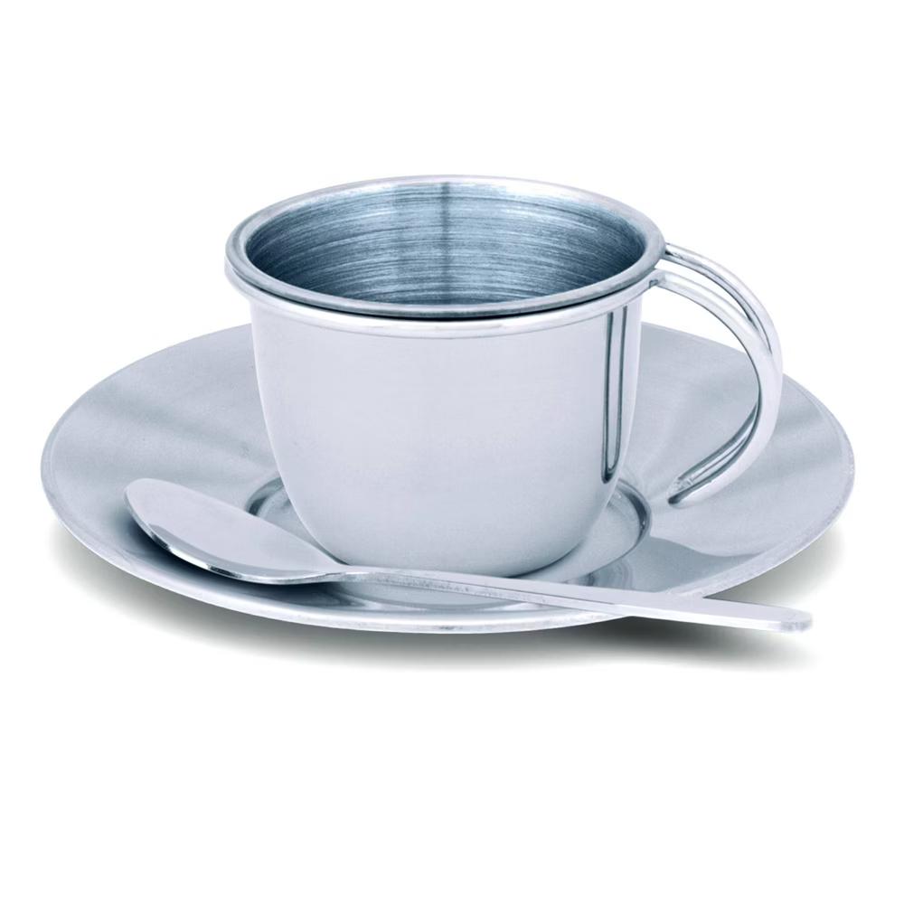 Stainless Steel Pretend Play Tea Set and Storage Rack (11pc) - Image 5