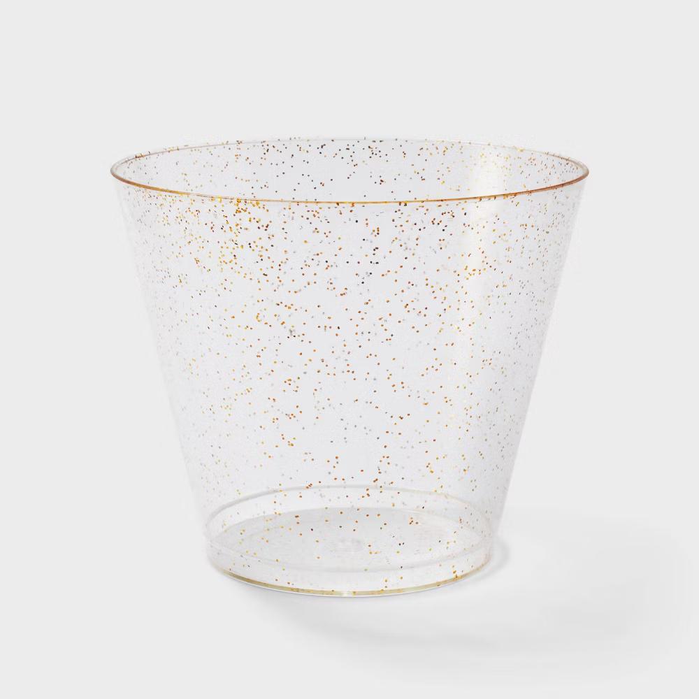 20ct Plastic Stemless Wine Glasses Gold - Image 3
