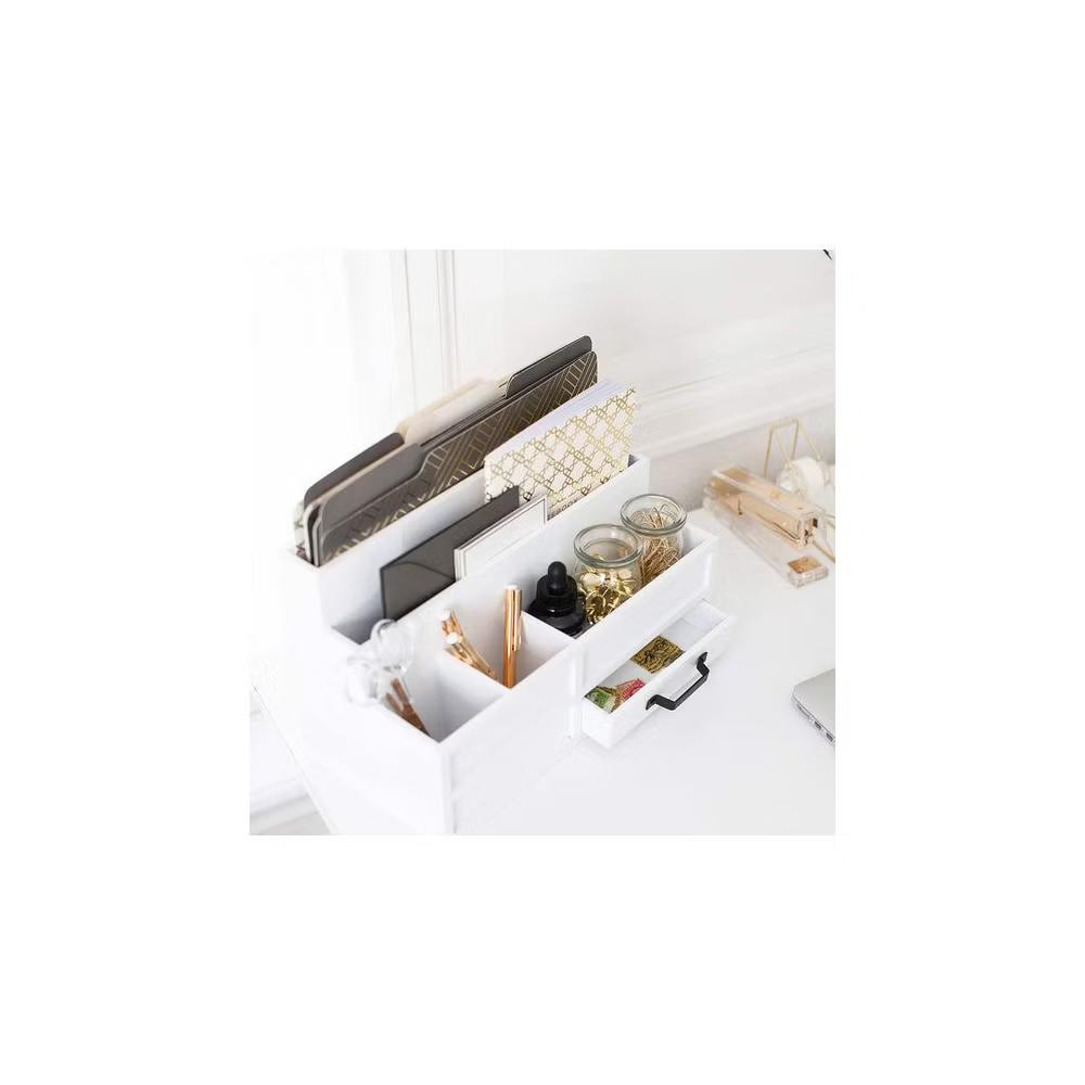 Blu Monaco Wood Mail Organizer with Drawer & Pen Holder - Image 23