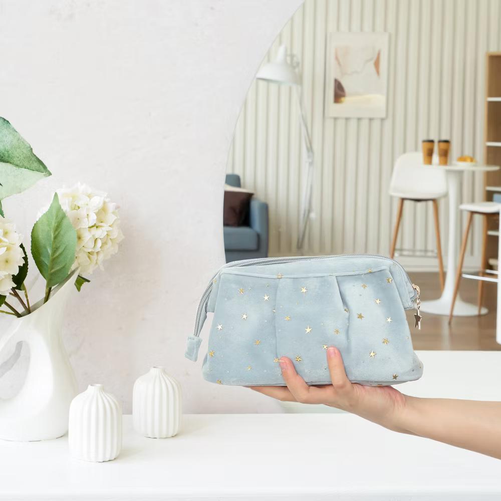 Starry Pattern Velvet Makeup Bag 1 Pc - Image 6