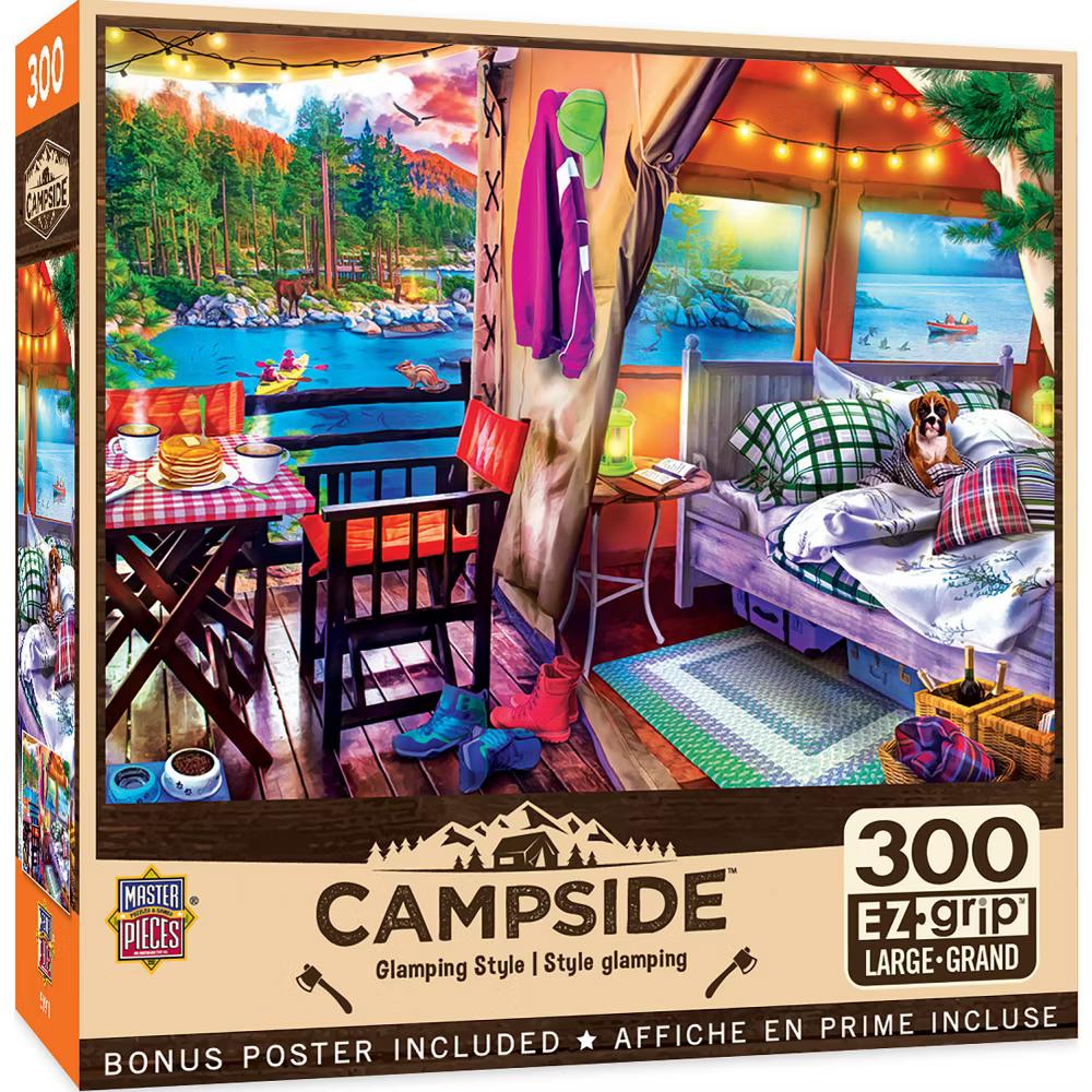 300 Piece EZ Grip Jigsaw Puzzle Glamping Style Campside Large Piece Eco-Friendly - Image 2