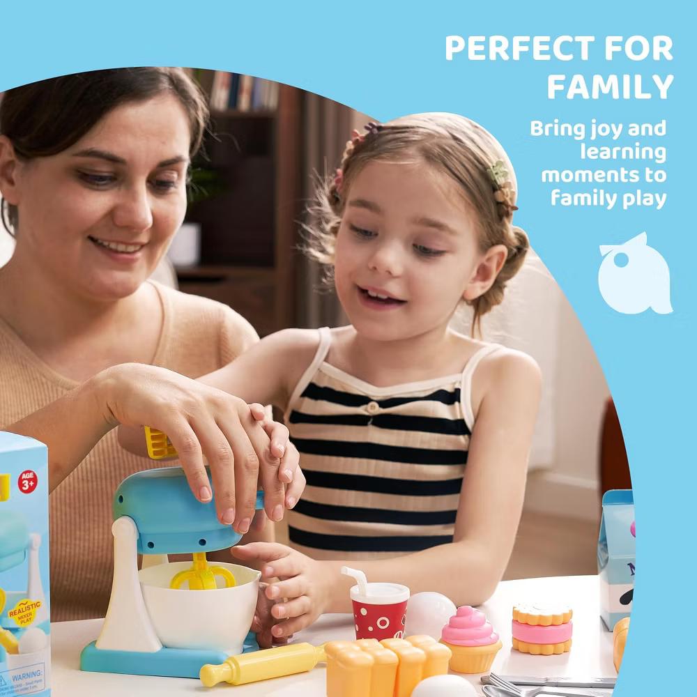 16Pcs Whisk n' Bake Bakery Mixer Playset, Pretend Play Kitchen Toys for Girls Boys, Easter Birthday Gift for Kids 3 4 5 6 Years Old - Image 2