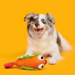 Eduardo The Shrimp Taco Dog Toy: Squeaks, Crinkles, Plush, For All Ages