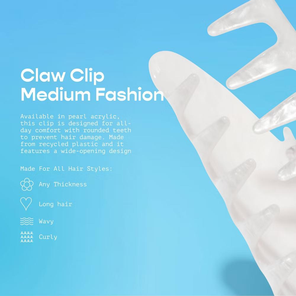 Come in Clutch Claw Clip for Medium Hair - Pearl - Image 5