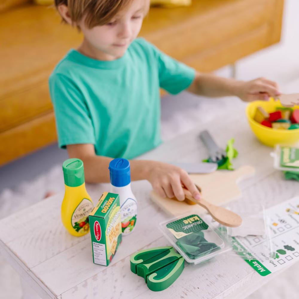 Slice and Toss Salad Play Food Set - 52pc Wooden and Felt - Image 4