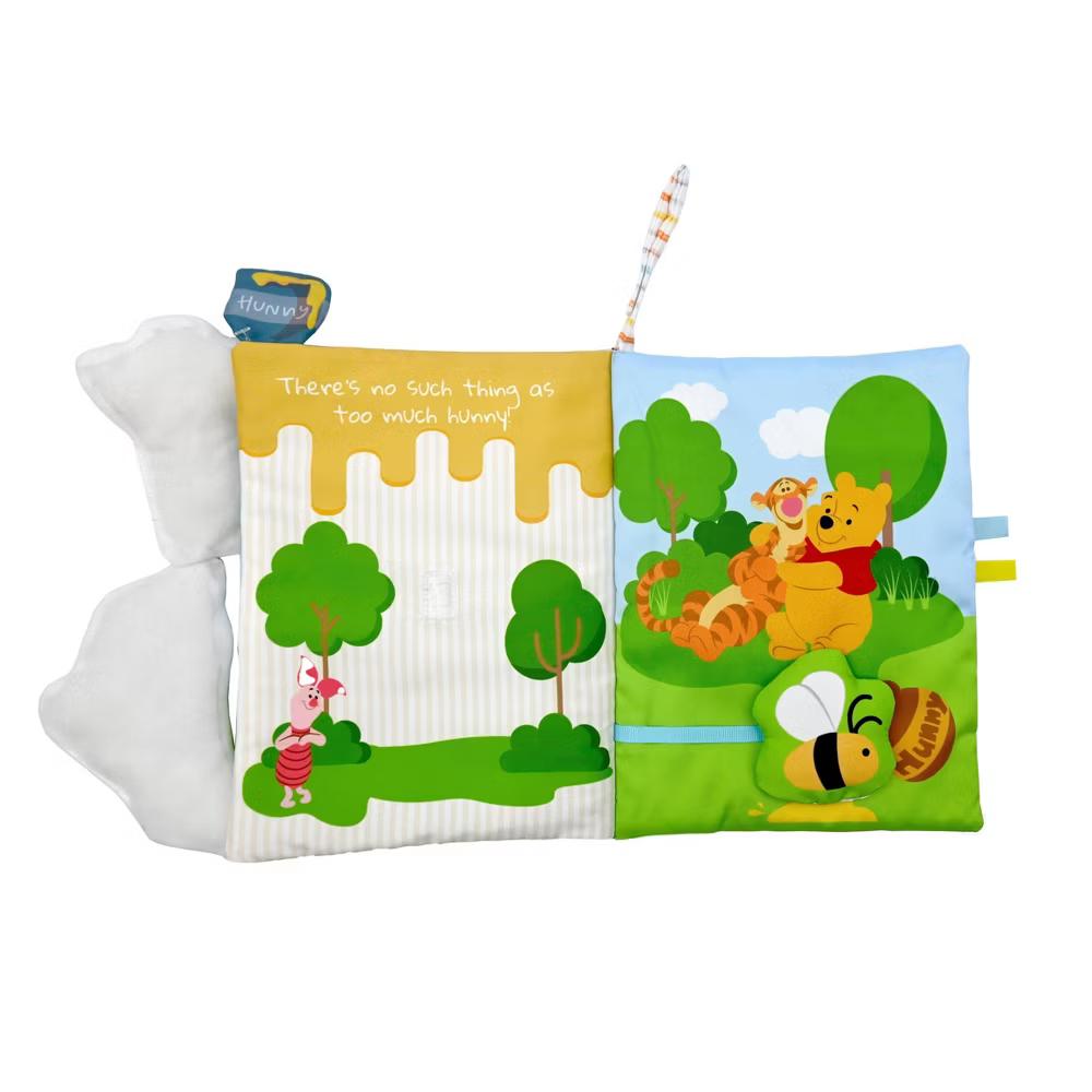 Baby Winnie the Pooh Deluxe Soft Book Happy Thoughts with Removable Characters Plush Toys - 3pc: Sensory Development, Lift-Up Flaps, BPA-Free - Image 3