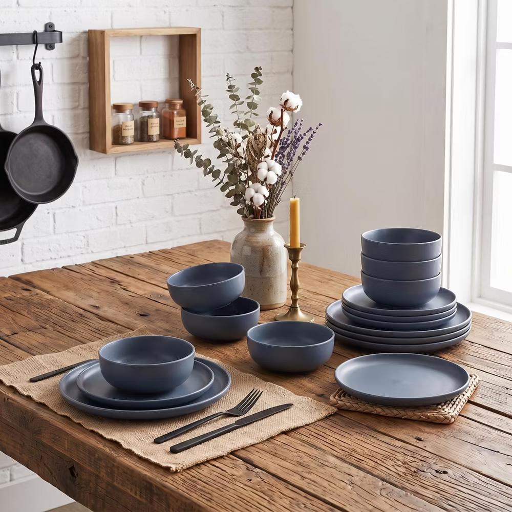GreenElevate Stoneware Elegance 12-Piece Dinnerware Set for 4, Plates&Bowls, Microwave & Dishwasher Safe, Non-Toxic Matte Glaze, Stackable Kitchenware - Image 20