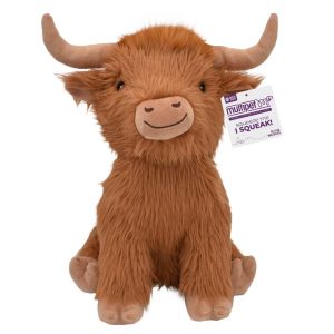 Highland Cow Interactive Plush Dog Toy - Brown: All Sizes, 0.87 lbs, Pet Toy for All Ages