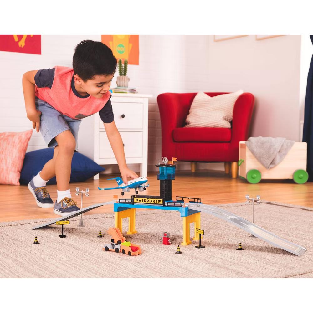 by Airport Playset with Small Toy Airplane 32pc Toy Vehicle Playsets - Image 7