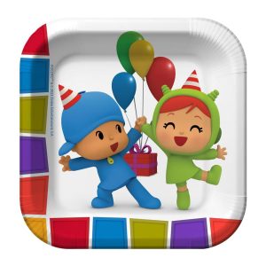 Treasures Gifted Pocoyo Dessert Plates 7in - Disposable Paper Plates - Pocoyo Birthday Party Supplies