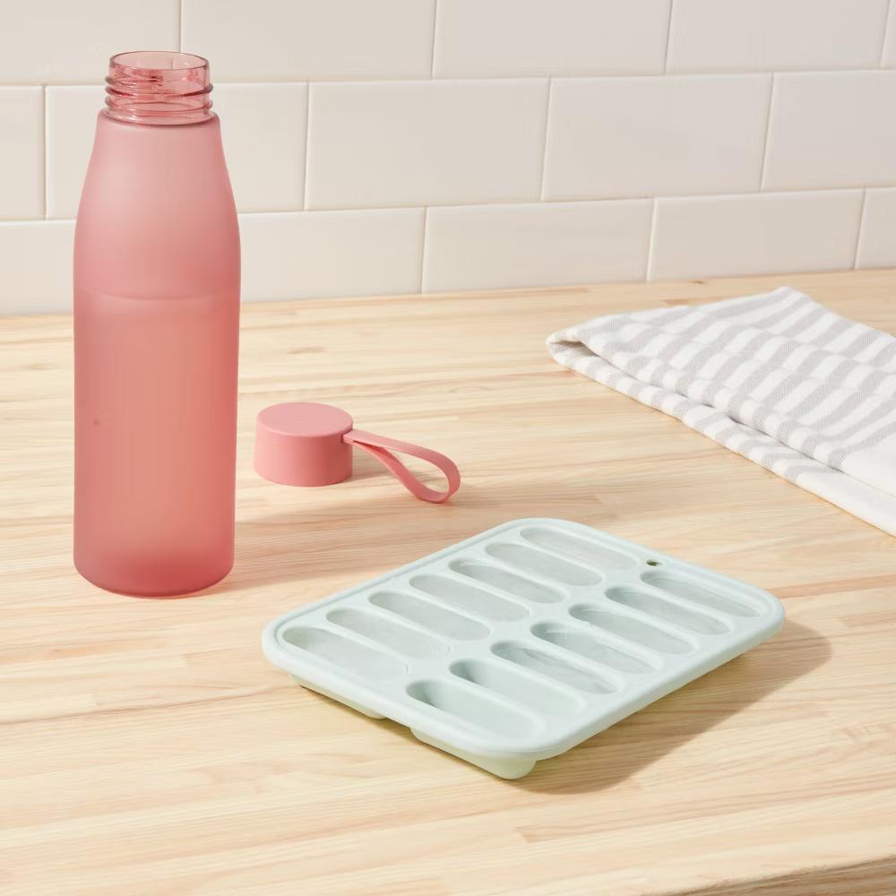 Silicone Ice Tray Mint Green - 14-Cavity Silicone Mold, Dishwasher-Safe, 8.55 Volume Capacity - Image 3