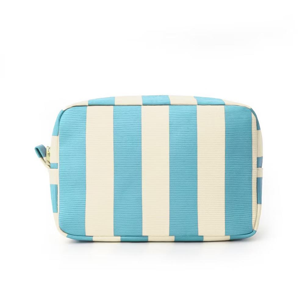Alilang Striped Corduroy Cosmetic Pouch Makeup Bag with Zip Closure - Image 5