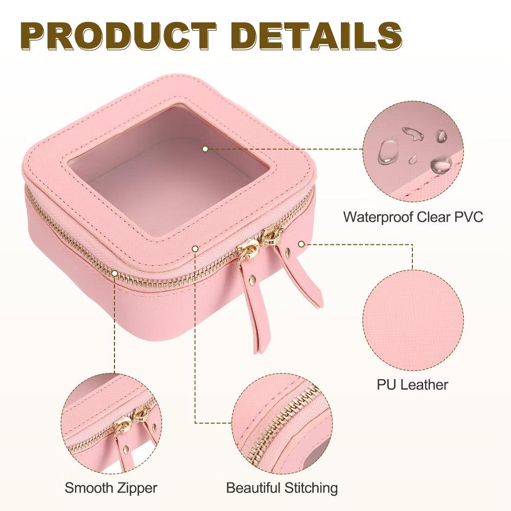 Waterproof Clear Travel Toiletry Organizing Makeup Bag 5" x 5" - Image 13