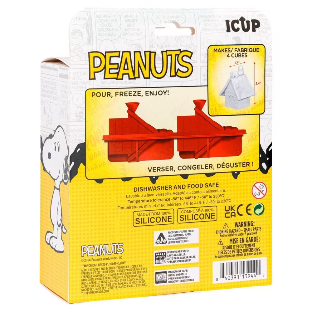 ICUP, Inc. Peanuts Snoopy Doghouse Molded Silicone Ice Cube Tray | Makes 4