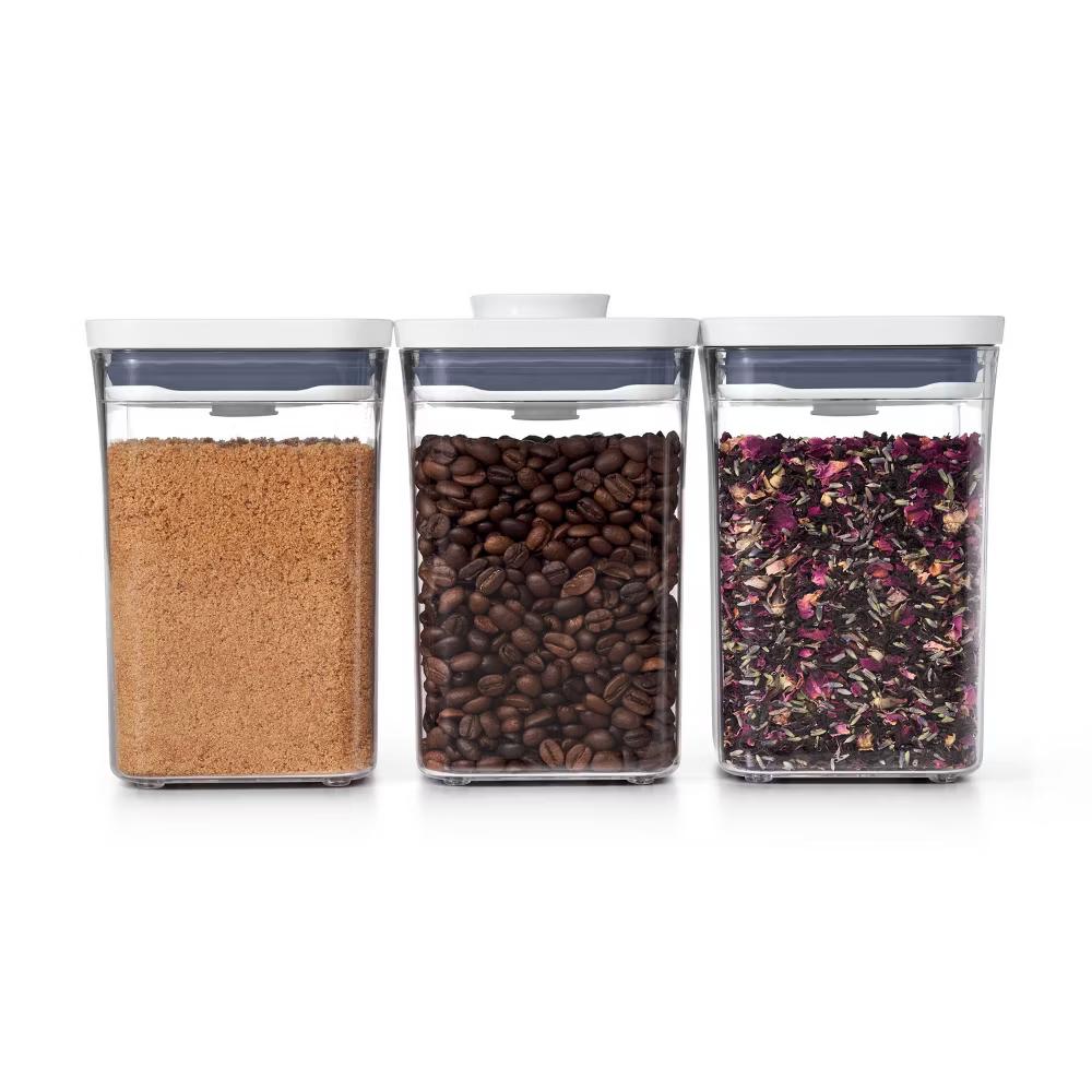 POP 3pc Food Storage Container Value Set White: Air Tight Seal, Dishwasher-Safe, 1.1 Qt Capacity - Image 2