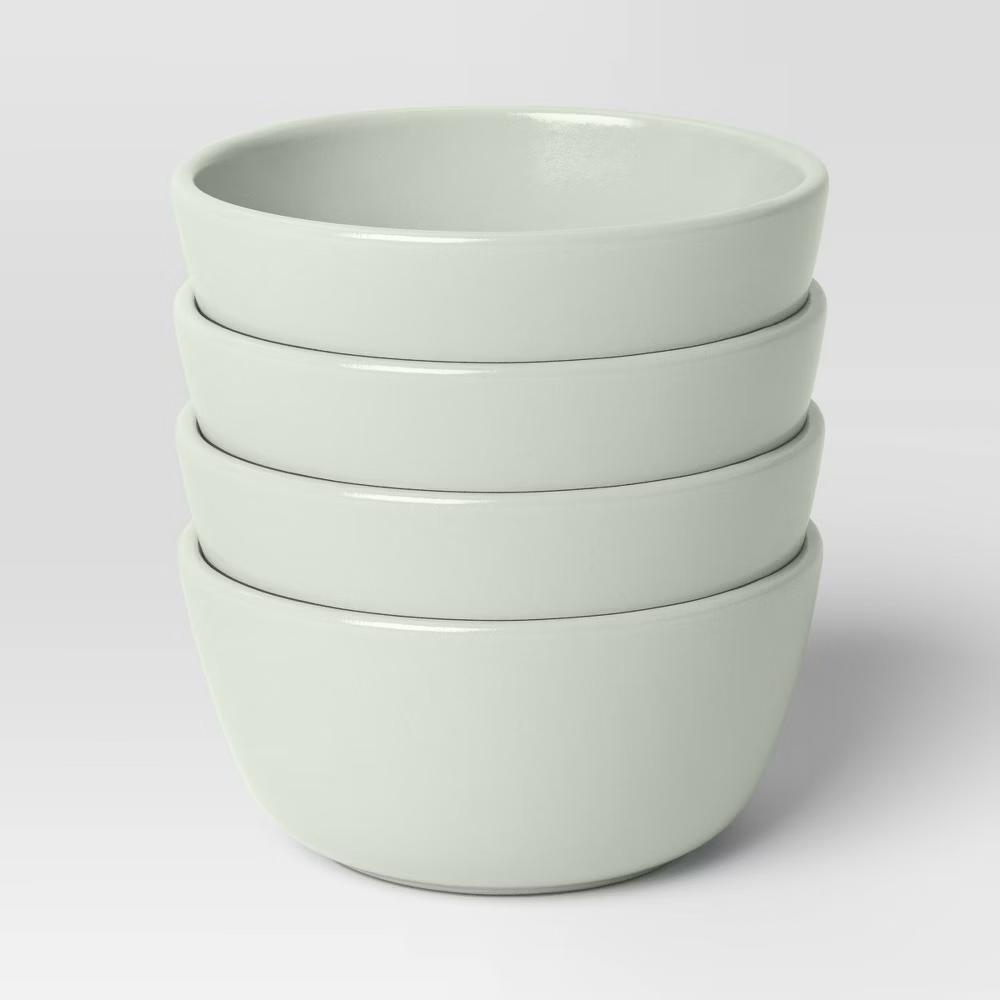 8oz 4pk Stoneware Avesta Mini Rice Bowls Light Green