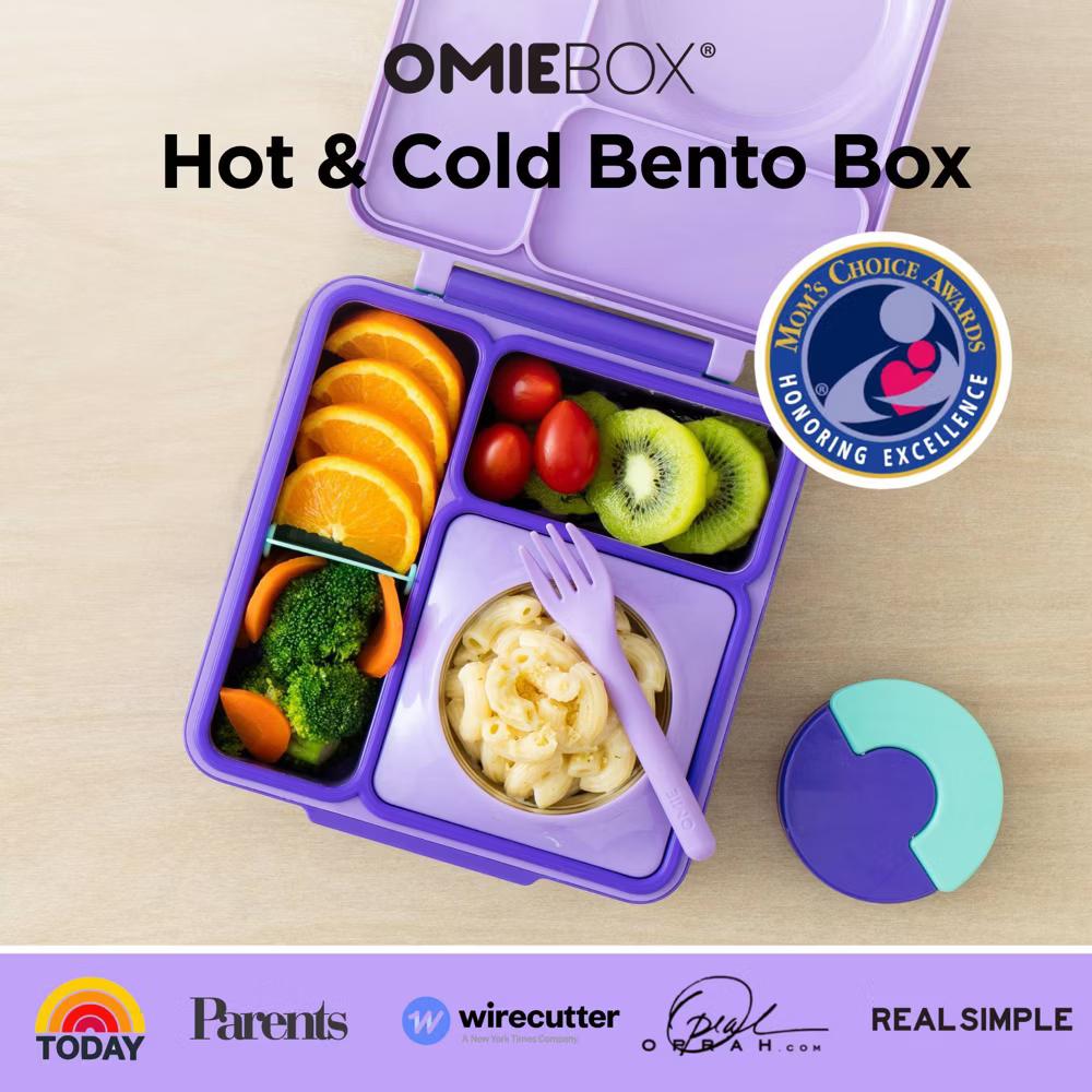 OMIEBox Insulated Bento Lunch Box with Leakproof Thermos Food Jar 3 Compartments - Image 60