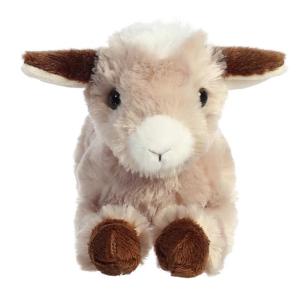 Small Paisley Goat Mini Flopsie Adorable Stuffed Animal Brown 8" - Image 2