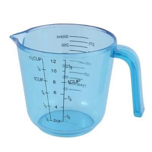 Plastic 300ml Kitchen Measuring Cup 3.5" x 3.4" Clear Blue 1 Pc