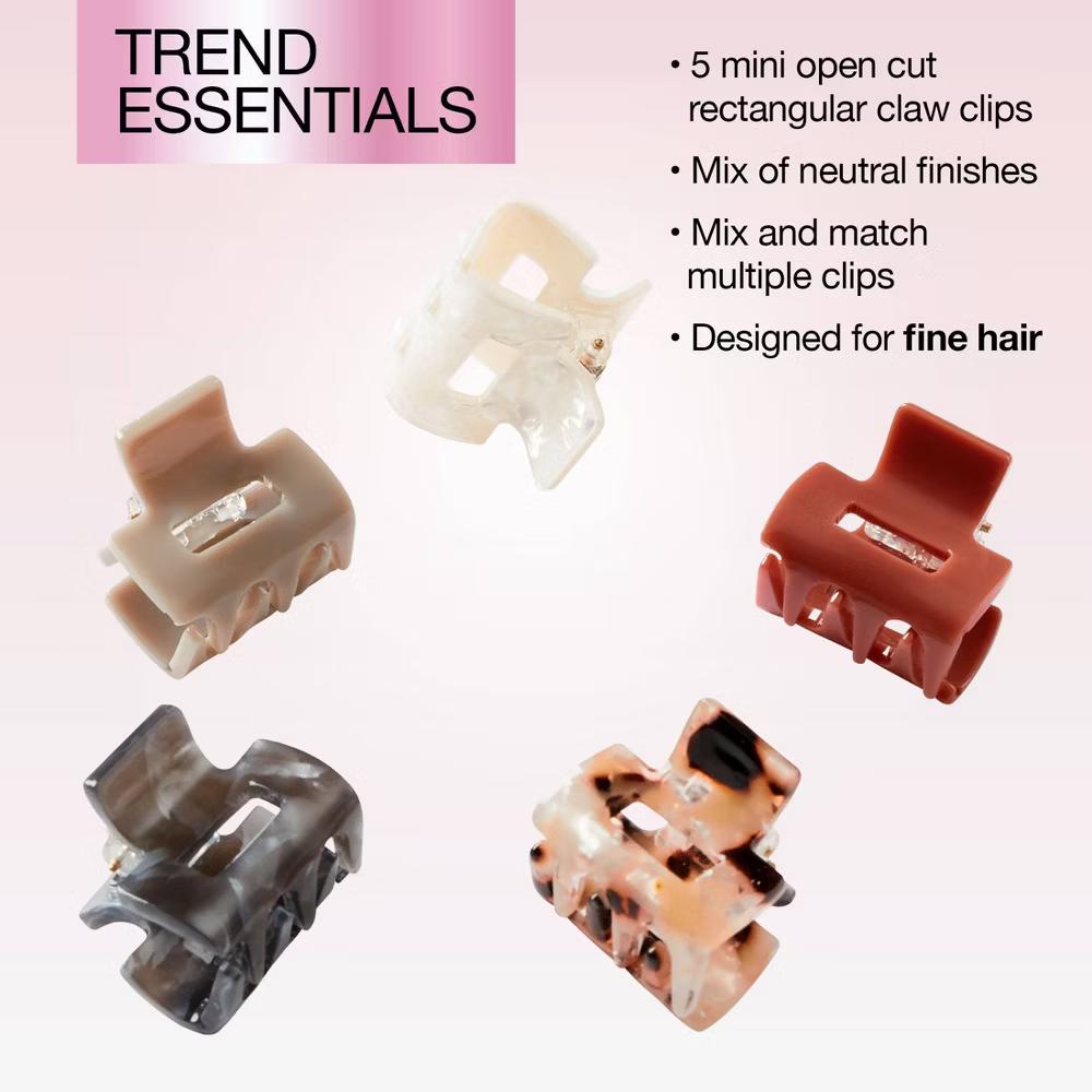 Mini Claw Clips - Neutral Solids and Patterns - Fine Hair - 5pcs - Image 4
