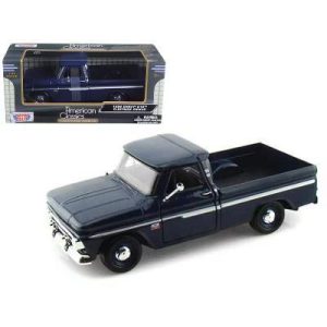 1966 Chevrolet C10 Fleetside Pickup Truck Dark Blue 1/24 Diecast Car Model