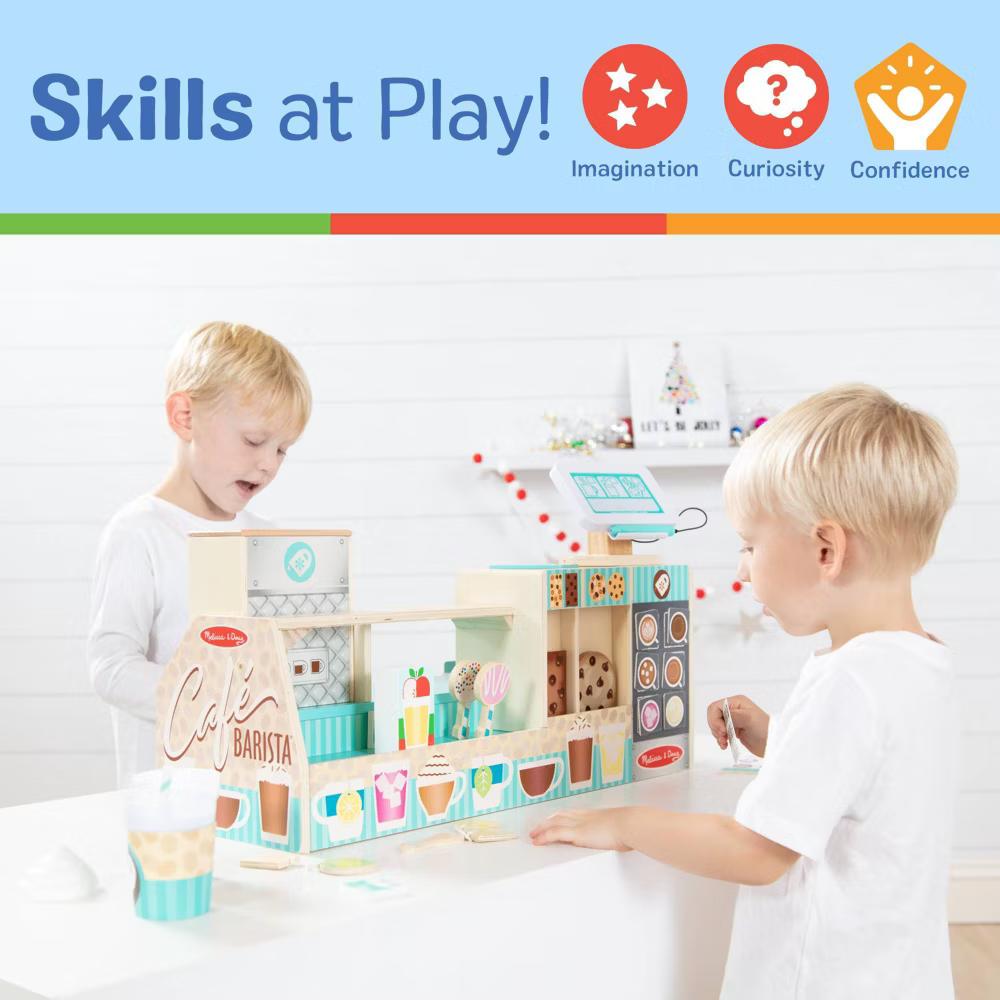Wooden Café Barista Coffee Shop (35pc): Creative Pretend Play Set, Kitchen Accessories Included - Image 6