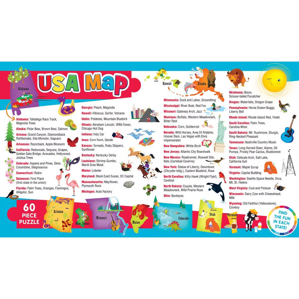 60 Piece Jigsaw Puzzle - USA Map - 16.5"x12.75" - Image 3
