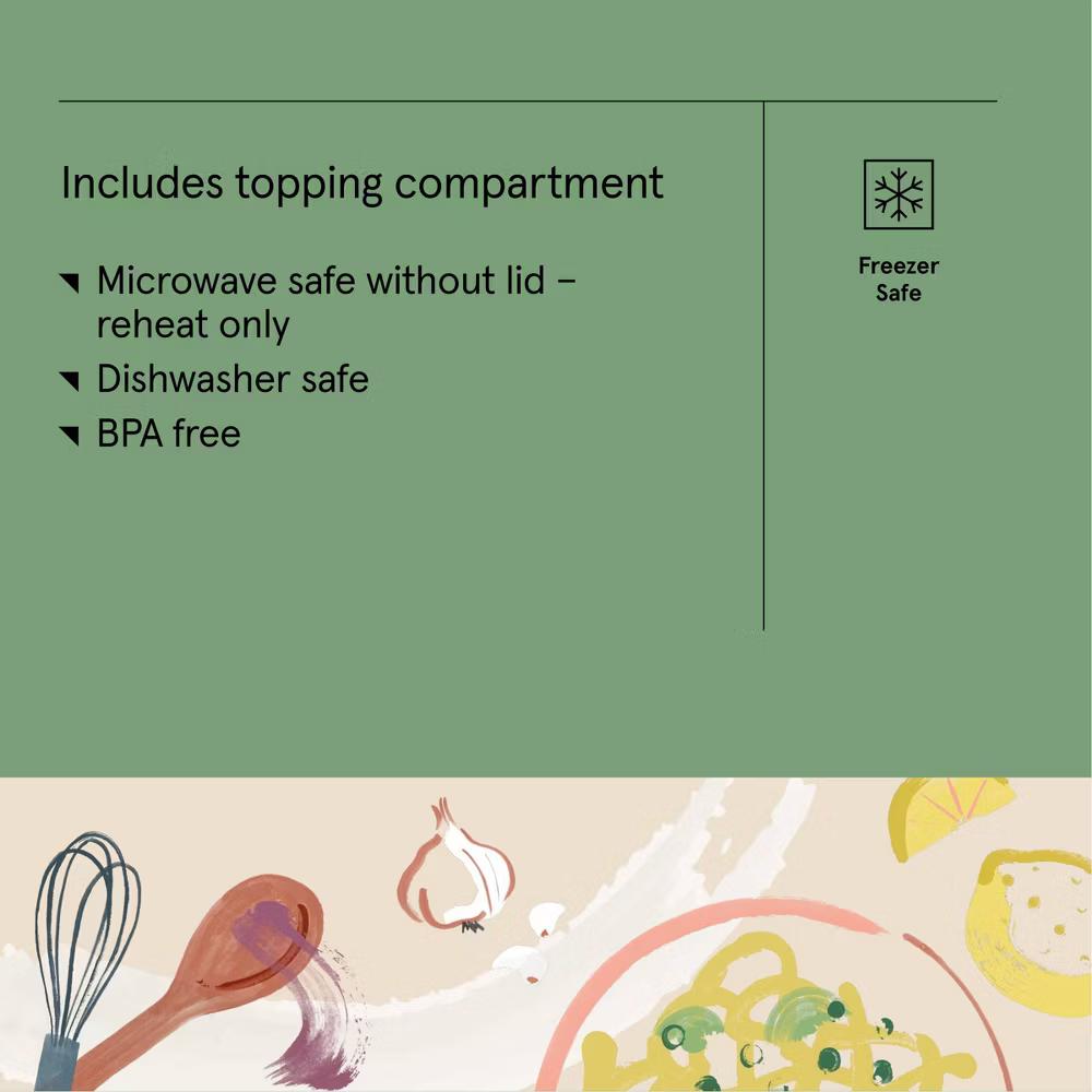 Snack Cup with Topping Compartment Green - Image 4
